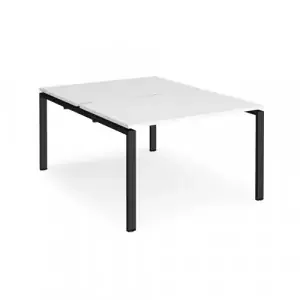 Adapt back to back desks 1200mm x 1600mm – black frame, white top