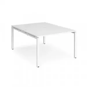 Adapt back to back desks 1200mm x 1600mm – white frame, white top