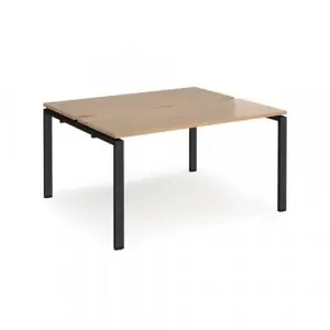 Adapt back to back desks 1400mm x 1200mm – black frame, beech top