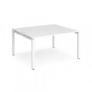 Adapt back to back desks 1400mm x 1200mm – white frame, white top