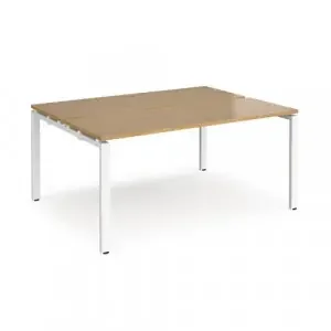 Adapt back to back desks 1600mm x 1200mm – white frame, oak top