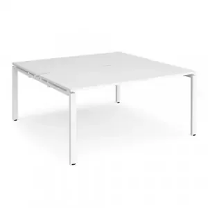 Adapt back to back desks 1600mm x 1600mm – white frame, white top