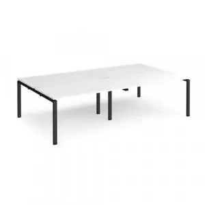 Adapt double back to back desks 2800mm x 1600mm – black frame, white top