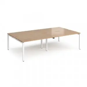 Adapt double back to back desks 2800mm x 1600mm – white frame, beech top