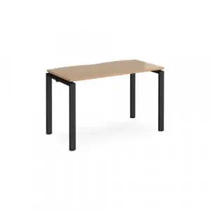 Adapt single desk 1200mm x 600mm – black frame, beech top
