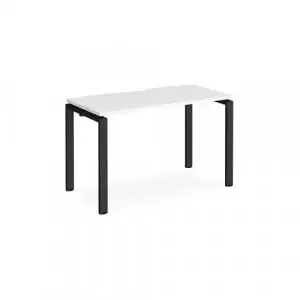 Adapt single desk 1200mm x 600mm – black frame, white top