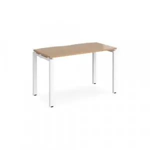 Adapt single desk 1200mm x 600mm – white frame, beech top