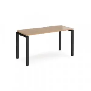 Adapt single desk 1400mm x 600mm – black frame, beech top