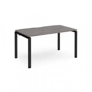 Adapt single desk 1400mm x 800mm – black frame, grey oak top