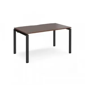 Adapt single desk 1400mm x 800mm – black frame, walnut top