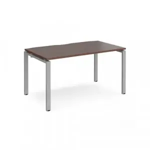 Adapt single desk 1400mm x 800mm – silver frame, walnut top