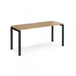 Adapt single desk 1600mm x 600mm – black frame, oak top