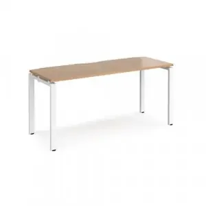 Adapt single desk 1600mm x 600mm – white frame, beech top