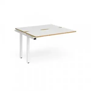Adapt sliding top add on unit single 1200mm x 1200mm – white frame, white top with oak edging