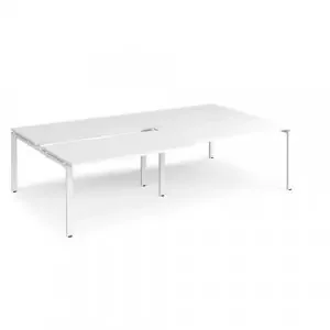 Adapt sliding top double back to back desks 2800mm x 1600mm – white frame, white top