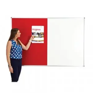 Adboards Pin/Write Combination Noticeboard 900x600mm Grey NDDM-0906-04
