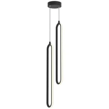 Afx Sienna 2-Light 24″ LED Pendant, Adjustable Cct, Black
