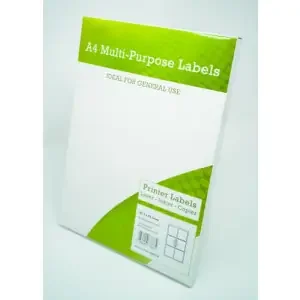 Alpa-Cartridge A4 Multipurpose Labels 6 Per Sheet 99.1 x 93.1mm (White) Pk of 100