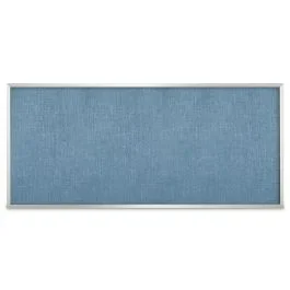 Aluminum Framed Burlap Weave Vinyl Tackboard, Blue Surf, 48″ H X 120″ W