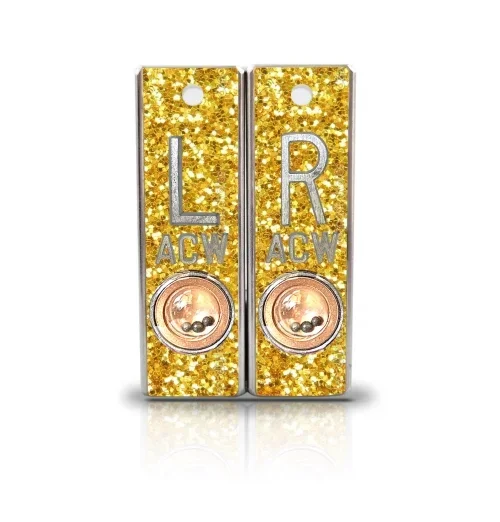 Aluminum Position Indicator X Ray Markers- Yellow Sequin Glitter