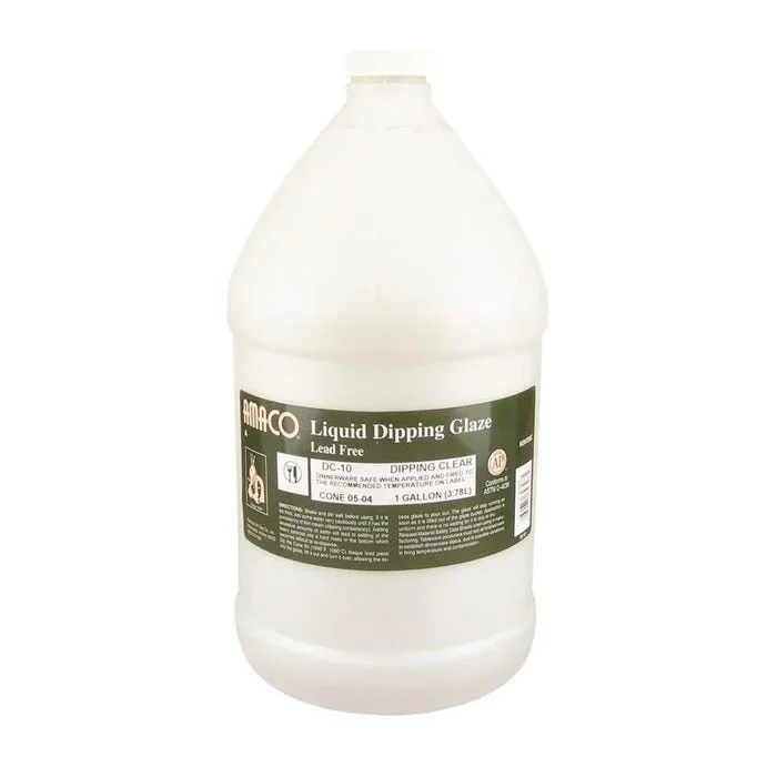 AMACO Low Fire Liquid Dipping Glaze, Clear DC-10, 1 Gallon Jar
