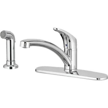 American Standard Colony Pro Faucet With Side Spray & Deck Plate – Chrome