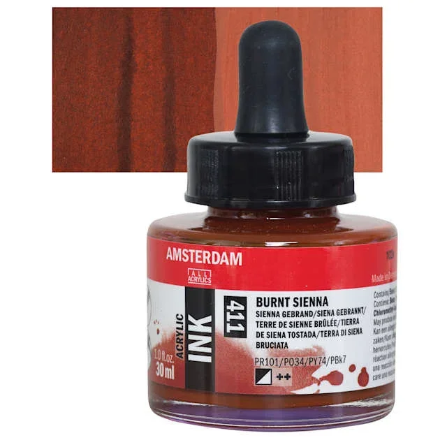 Amsterdam Acrylic Ink – Burnt Sienna, 30 ml