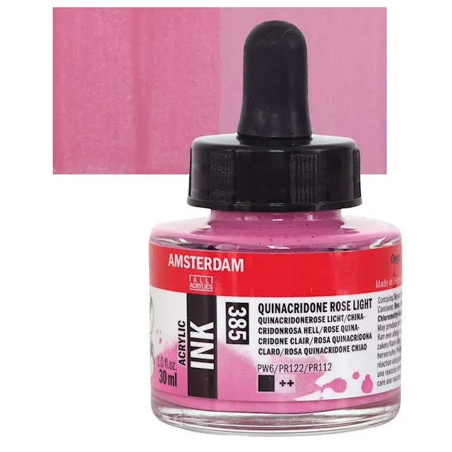 Amsterdam Acrylic Ink – Quinacridone Rose Light, 30 ml