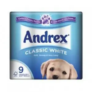 Andrex Toilet Roll 2 Ply Classic White (Pack 9) 1102055