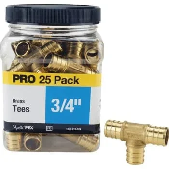 Apollo 3/4″, Brass, PEX-B Barb Tee PRO Pack