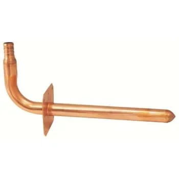 Apollo PEX-B Barb Stub-Out, 8″ X 1/2″, Copper, 90-Degree Elbow With Flange