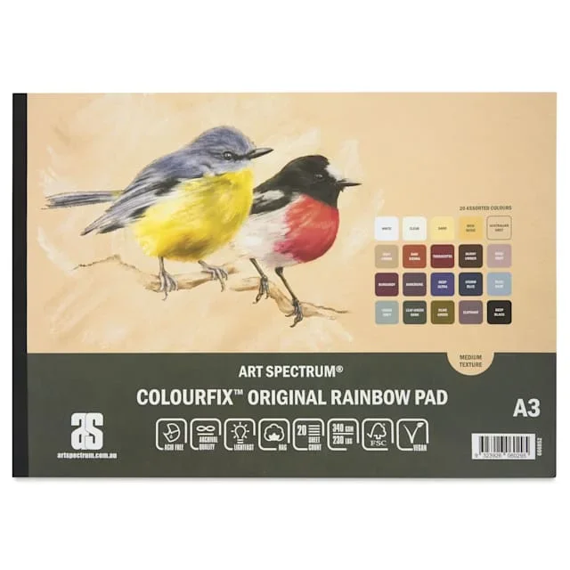 Art Spectrum Colourfix Pastel Pad – Pkg of 20 Sheets, Rainbow, A3