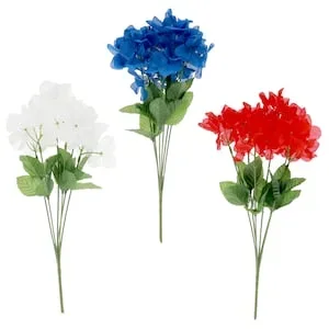 Artificial Patriotic Hydrangea Flower Bush