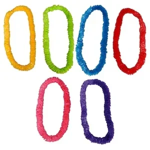 Assorted Plastic Luau Leis, 6-ct. Packs