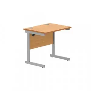 Astin Rectangular Single Upright Cantilever Desk 800x600x730mm Beech/Silver KF800044