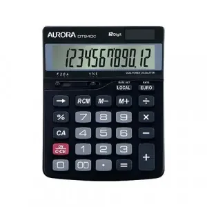 Aurora 12 Digit Desktop Calculator Black – DT940C