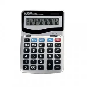 Aurora 12 Digit Desktop Calculator Silver – DT303