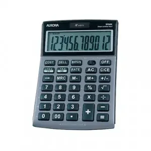 Aurora 12 Digit Semi Desktop Calculator Grey – DT661