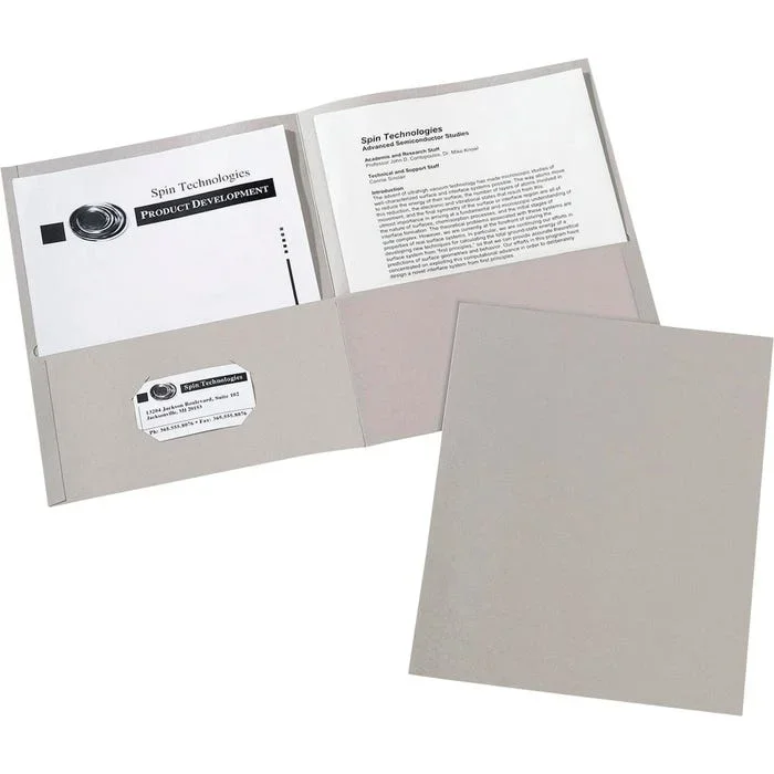 Avery 2-Pocket Folder, 40 Sheet Capacity, Gray, Pack of 25