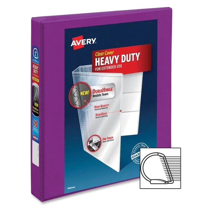 Avery Durable View Binder with Slant Ring, 1 Inch, Purple