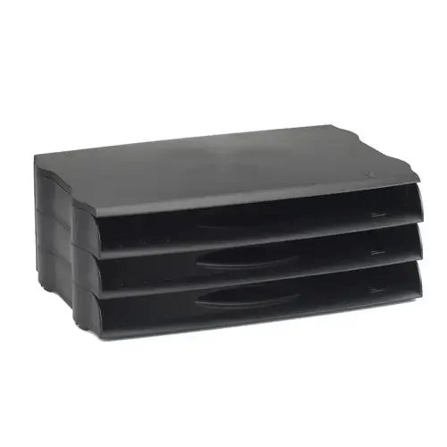 Avery Eco Wide Entry Letter Tray Stackable A4/Foolscap Landscape Black (Pack 3) – DR800BLK