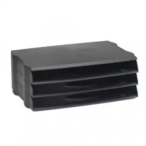 Avery Eco Wide Entry Letter Tray Stackable A4/Foolscap Landscape Black (Pack 3) – DR800BLK
