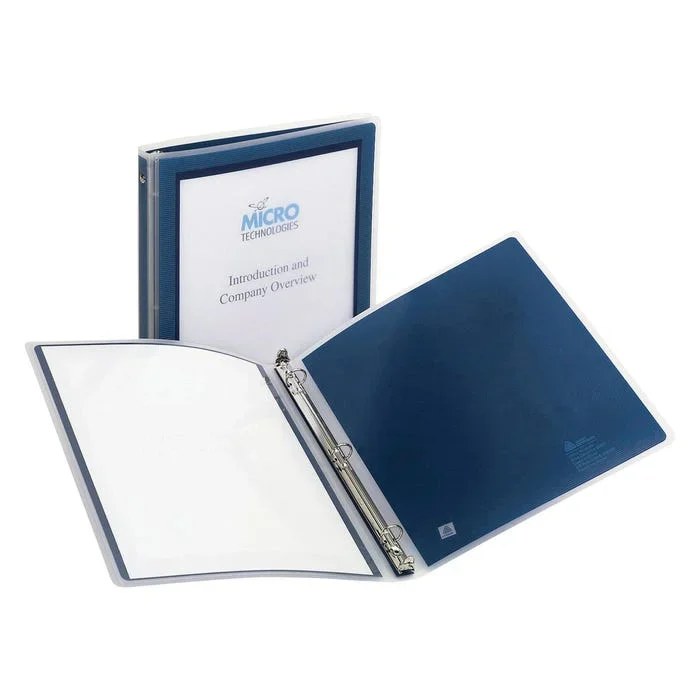 Avery Flexi-View Poly View Binder, 1/2 Inch, Round Ring, Navy Blue