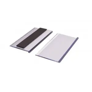 Beaverswood Magnetic Ticket Holder (Clear) With Card Insert (White) For Shelving and Racking H54mmxW100mm (Pack 100) – TS510M