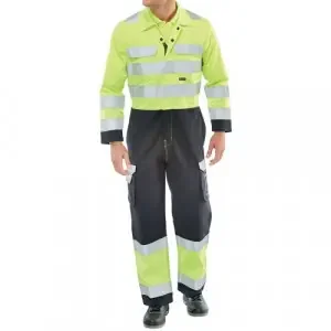 Beeswift ARC Flash High Visibility Coverall Saturn Yellow/Navy Blue 38 CARC7SYN38