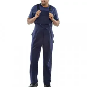 Beeswift Bib and Braces Cotton Drill Navy Blue 34 CDBBN34
