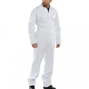 Beeswift Click Boilersuit Cotton Drill White 44 CDBSW44