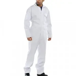 Beeswift Click Boilersuit Cotton Drill White 50 CDBSW50
