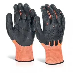 Beeswift Cut Resistant Fully Coated Impact Glove Orange 2XL (Pair)