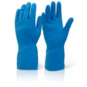 Beeswift Household Washing Up Glove Medium Weight Blue Glove Large